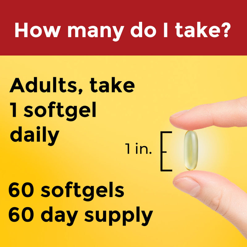Nature Made Omega 3 Fish Oil and Algae Oil Supplements 1200mg, 60 Softgels | Algae Oil & Fish Oil Blend, Omega 3 Supplement for Heart, Brain and Eyes Support, One Per Day, 60 Day Supply