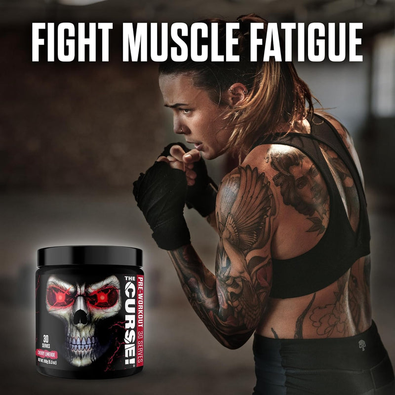 JNX The Curse! Pre Workout Powder - Orange Mango 50 Servings | Preworkout: Boost Strength, Energy + Focus for Men & Women | Caffeine, Beta-Alanine, Creatine & L-Citrulline (150 g, Cherry Limeade) 150 g
