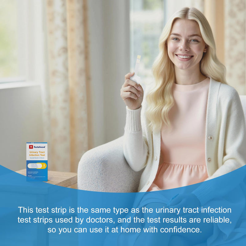[Australia] - UTI Test Strips (6 Pack) | Detect Leukocytes, Nitrites & Blood in Urine | 99% Accurate Results in 2 Min | Discreet & Easy Home Use 