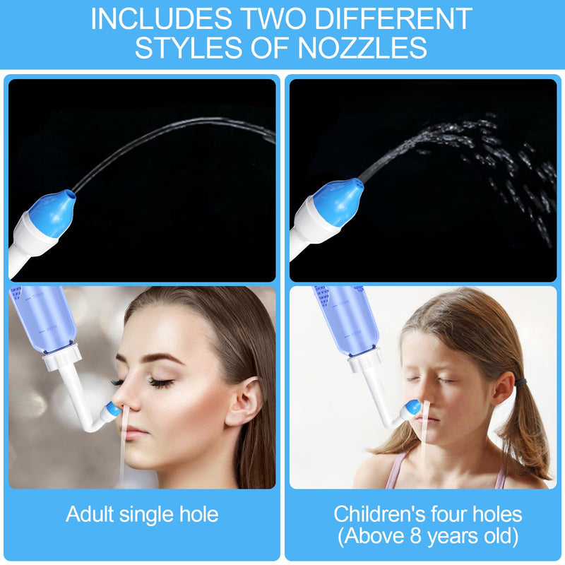 [Australia] - Rseuphiee nasal shower, 300 ml nasal rinse with 40 salt bags, nose cleaning and sinus care, nasal rinse salt for adults and children, nasal rinse for nasal cleansing for colds and allergies, BPA-free. 