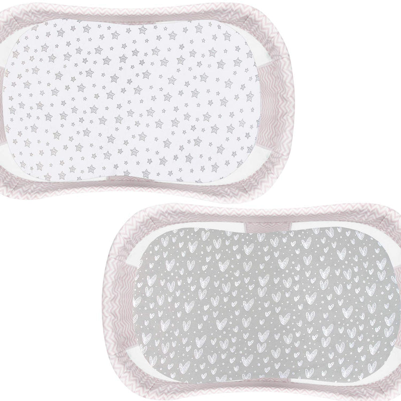 [Australia] - Bassinet Sheets Compatible with HALO Bassinest Swivel, Flex, Glide, Premiere & Luxe Series Sleeper, 2 Pack, 100% Jersey Knit Cotton Sheets, Breathable and Heavenly Soft, Grey and White Print for Baby Gray for Halo BassiNest Swivel Sleeper 