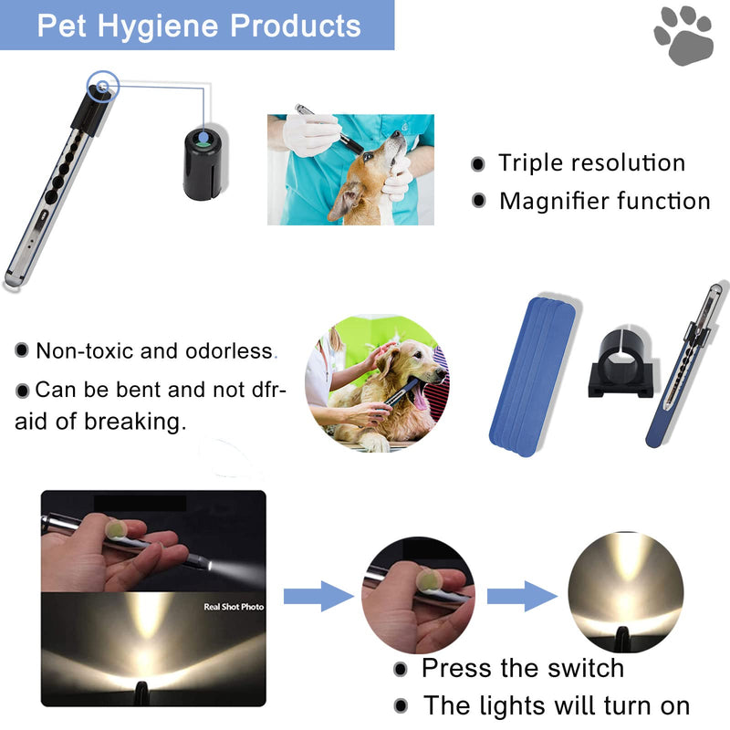 Veterinary Otoscope Kit,LED Vet Pet Cat Dog Ear Inspection, with 3X Magnifying Glass and penlight, Checking Pets Ears Eye Oral Cavity,Apply to Pets of All Ages Dogs Cats Rabbit - PawsPlanet Australia