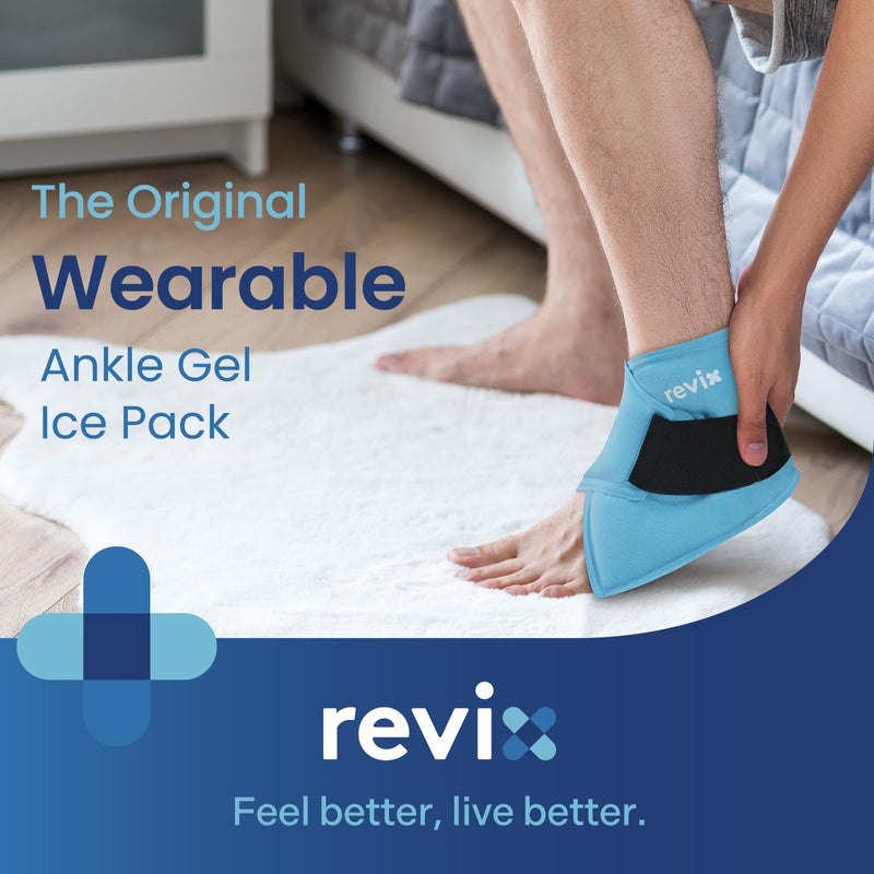 [Australia] - REVIX Ankle Ice Pack Wrap – Reusable Gel Cold Compression for Foot Discomfort, Ice Wrap for Feet Swelling and Recovery, Plantar Fasciitis, Achilles Tendonitis, and Sprained Ankles 1 Pack 1.0 