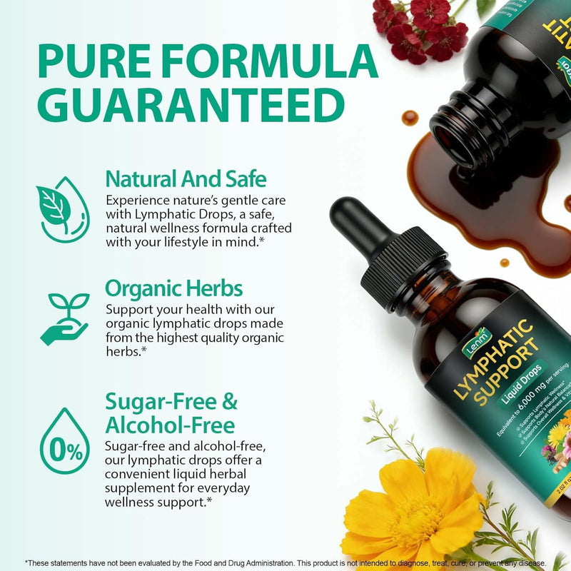 [Australia] - Lymphatic Drainage Drops. Sugar Free 7-in-1 Lymph Detox And Cleanse Support. Vegan Supplement with Echinacea Root, Red Clover Blossom, Burdock/Red Root, Cleavers Herb, Licorice Root, And More! 