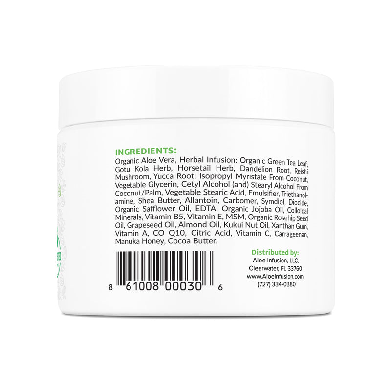 Aloe Infusion Aloe Vera Face & Body Cream – 9 Ounce | Natural Moisturizer for Dry & Sensitive Skin – Hydrating, Non-Greasy Lotion - Shea Butter & Manuka Honey – After-Sun Care 9 Ounce (Pack of 1)