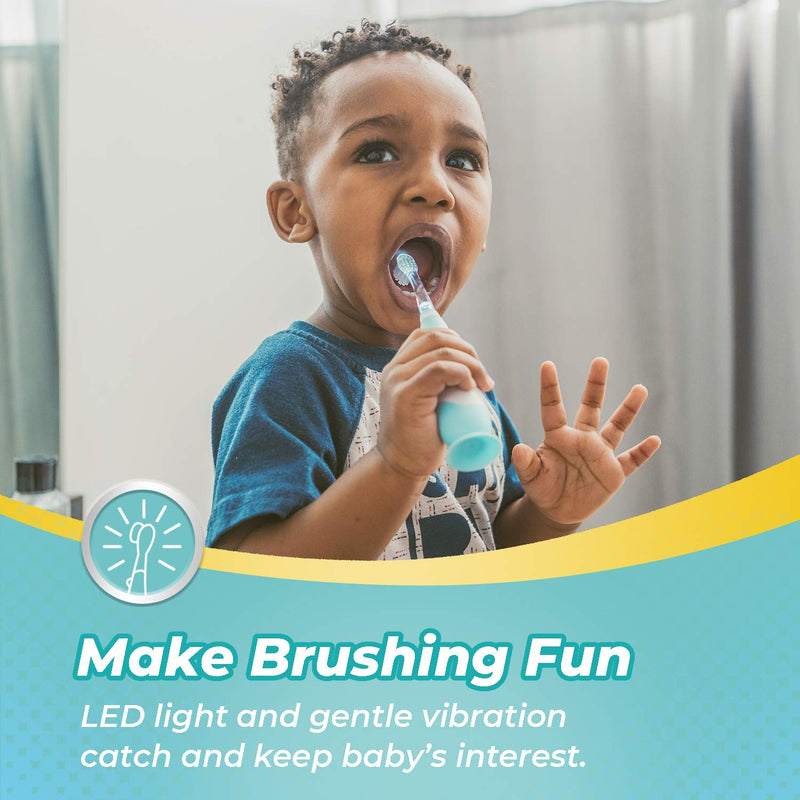 [Australia] - Papablic Toddler Sonic Electric Toothbrush for Ages 1-3 Years, Baby Electric Toothbrush with Cute Dino Cover and Smart LED Timer, 4 Brush Heads (Debby) 4 Brush Heads Debby 