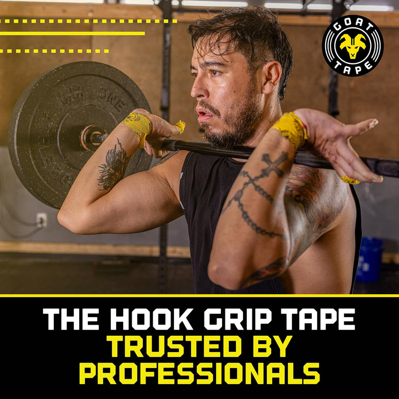 Goat Tape Pink Super Stretchy Premium Thumb Tape (4-Pack) and Pre Cut Black Athletic Tape for Fingers - Extra Sticky Elastic Athletic Thumb Tape for Weightlifting