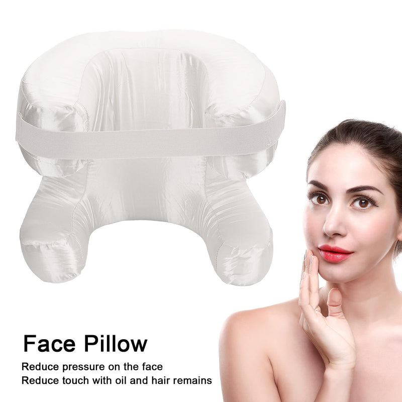[Australia] - Comfortable Face Pillow, Silk Fabric Memory Foam, Soft Cushioning Ergonomic Beauty Pillow Side Sleeper (White) White 