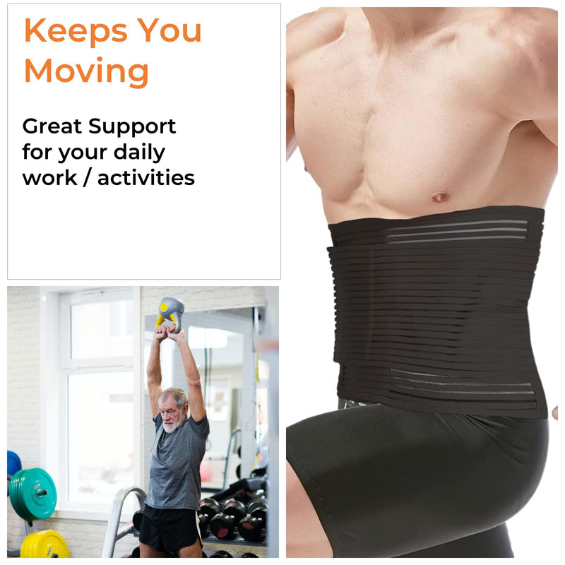 [Australia] - Women/Men Abdominal Binder for Post Surgery, Postpartum Belly Band for Postpartum Moms, Optimal Support for Rapid Recovery (Black, Large) Black 