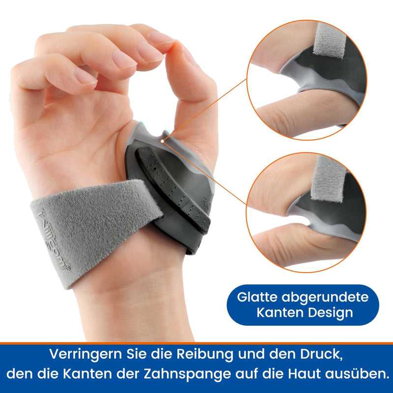 [Australia] - Willcom CMC Ortho thumb orthosis, for osteoarthritis thumb base, joint instability, thumb saddle joint stabilization and positioning of the metacarpal bone of the thumb to relieve pain (left, M, 19.5-22.5) M left hand 