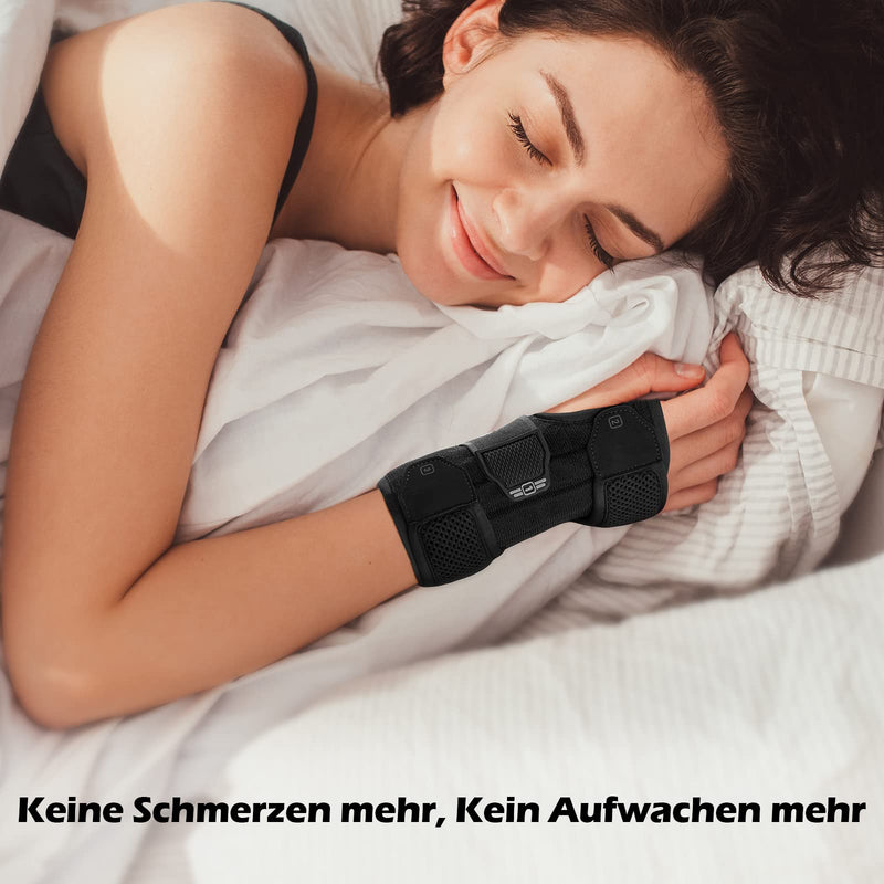 [Australia] - FREETOO Wrist Support with 3 Metal Splints for Carpal Tunnel Syndrome, Comfort Wrist Bandages with Soft Padding for Women Men, Wrist Splint for Tendinitis, Arthritis, Sprain Recovery S/M (Wrist 13-19 CM) Right Black 