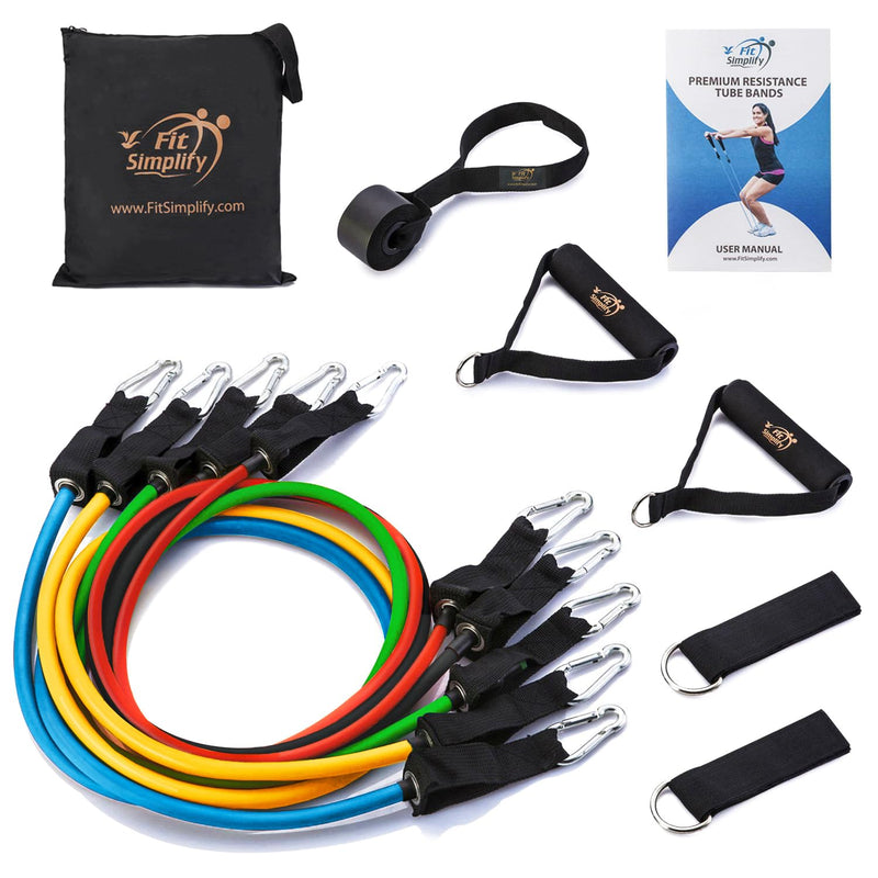 [Australia] - Fit Simplify Resistance Tube Bands 12 Piece Set with Instruction Booklet 