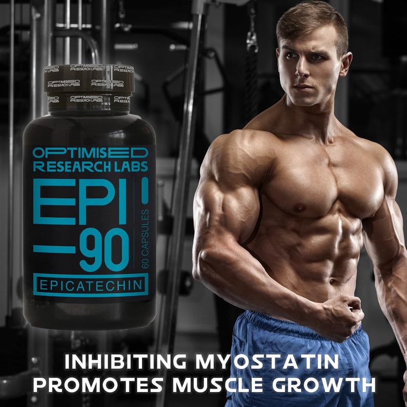 EPI – 90 Epicatechin Supplement High Strength Muscle Builder, Muscle Recovery, Increase Strength & Endurance, Antioxidant, 30 Day Supply – 150mg (-) 90% Vegan Friendly