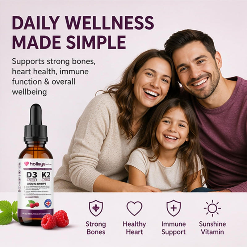 Holisys Vitamin D3 + K2 Liquid Drops – Liquid Vitamin Ingredient Formula – 60 ml