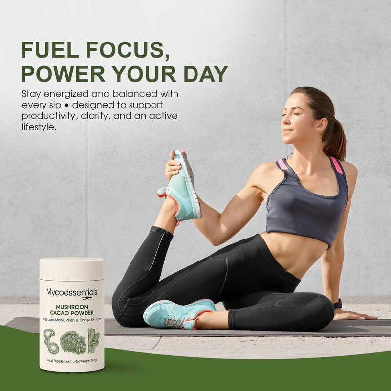 Mushroom Cacao Powder(240g - 30 Servings) – Lion’s Mane, Reishi & Chaga Coffee Alternative