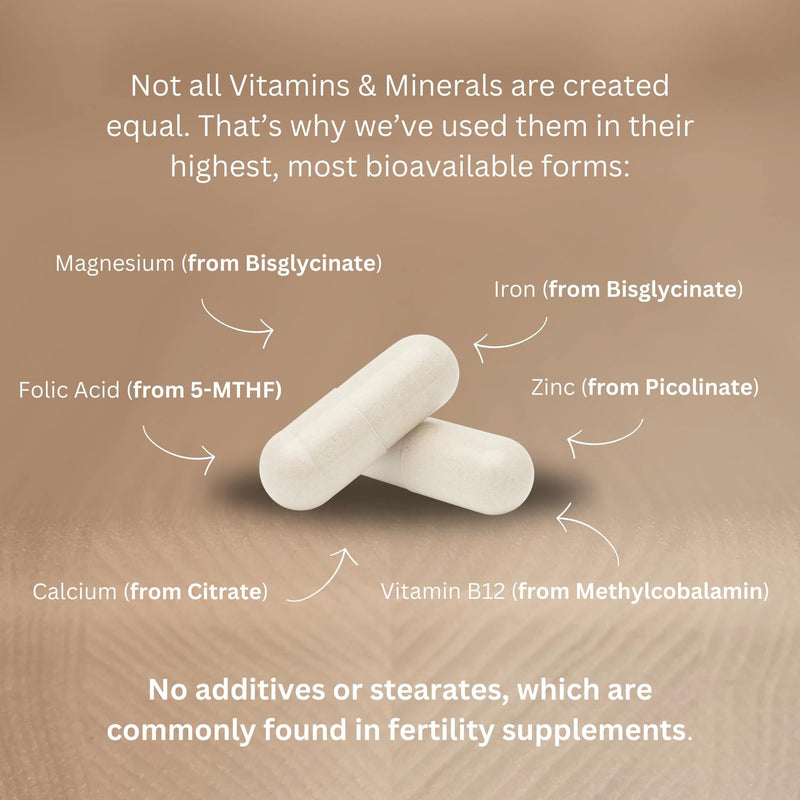 Fertility Supplements for Women | Conception Support Supplement with CoQ10, Folic Acid (5-MTHF), Myo-Inositol to Conceive for Pregnancy | 60 Capsules | 1 Month Supply 60 count (Pack of 1)