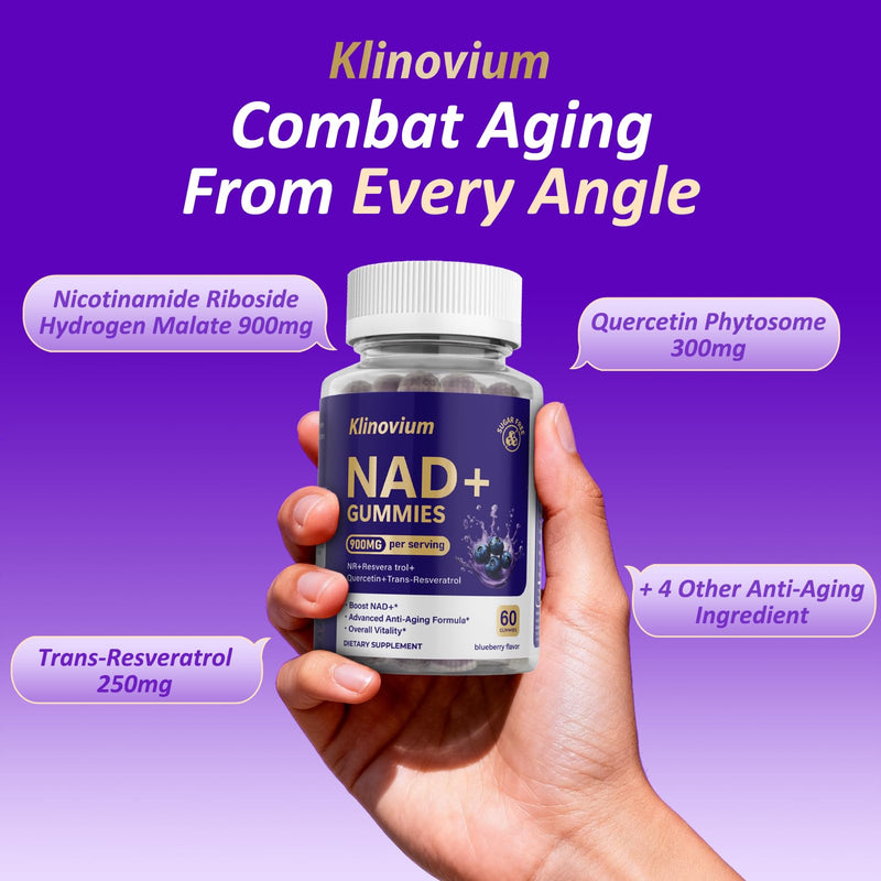 NAD Gummies with Nicotinamide Riboside, NAD+ Supplement for Women & Men with Trans-Resveratrol, Fisetin, Vitamin B2, B5, B6, Anti-Aging, Cell Regeneration & Energy, Sugar-Free, 60 Gummies 60 Gummies (Pack of 1)