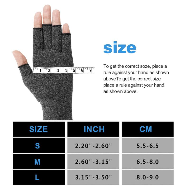 [Australia] - Arthritis Gloves for Women Men, Arthritis Pain Relief Gloves Fingerless Gloves Hand Warmers Gloves Compression Gloves Small 