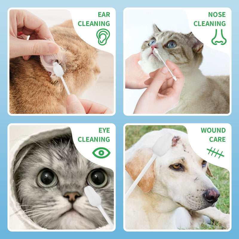 VinTS 100 PCS Cotton Dog Ear Cleaning Swabs, Pet’s Ear Infection Treatment Gourd-Shaped Swabs Prevent Accidental Injuries, Safer Cleaning for Dogs and Cats– Small Size.100% Cotton S-1Pack - PawsPlanet Australia