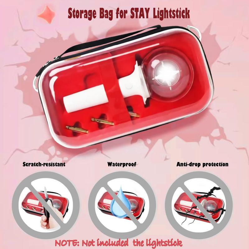 Case for Strays Lightstick - Clear Travel Carrying Storage Bag Holder for Ver.1 / Ver.2 Light Stick - Crossbody Protective Cover Merch for K-pop Fans Gift (Red) Red