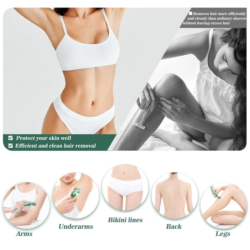 Electric Razor for Women Electric Shaver for Legs Bikini Trimmer for Women Underarm Public Hairs Rechargeable Womens Shaver with Detachable Head Wet Dry Use Painless Cordless
