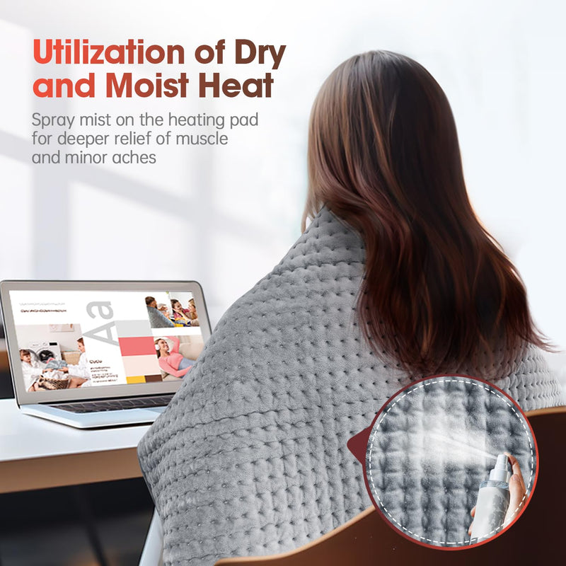 [Australia] - Electric heating pad, Orthland 100x50cm Extra large heating pad with automatic switch-off 4 timers Fast heating Electric heat pad Machine washable for back, neck, shoulders and stomach 43x84cm 