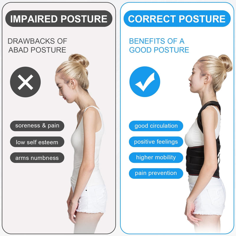 Posture Corrector for Men and Women,Back Brace and Neck Stretcher for Scoliosis and Poor Posture in Teens,Breathable Mesh Back Support Belt,Back Straightener(Medium) Medium