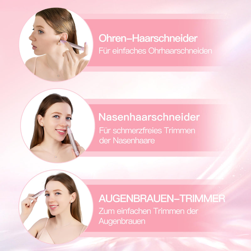 [Australia] - HEBECA Nose Hair Trimmer Women - Nose Trimmer Women's Eyebrow Razor Electric Women's Nose and Ear Trimmer Portable Rechargeable USB 2 in 1 Face Razor Women Pink 