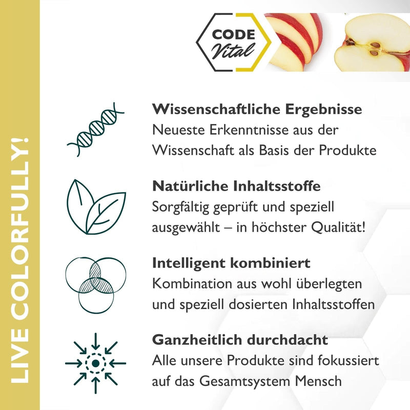 [Australia] - CODE VITAL Hunger & Sugar Stop | Vegan diet support I satiety | Nourishes sugar-excreting intestinal bacteria | Apple pectin high dosage I 100% natural | Made in Austria | 84 Kps 84 pieces (pack of 1) 