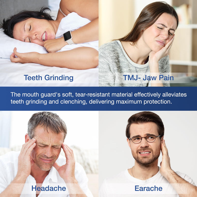 [Australia] - Mouth Guard for Grinding Teeth at Night, Night Guards for Teeth Grinding, Mouthguards for Grinding of Teeth, Mouth Guard for Sleeping with 12 Cleaning Tablets 