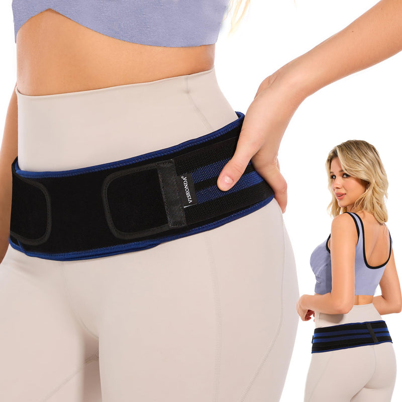 Sacroiliac SI Joint Belt - Lower Back Brace for Men and Women,Hip Braces for Pain Relief,Pelvic Support Belt for Sciatica Pelvis Lumbar(Large,Hip circumference45-54") Large Black