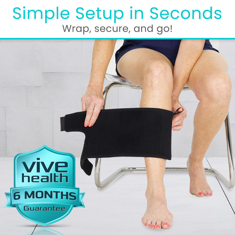 [Australia] - Vive Shin Splint Compression Wrap (Pair) - Adjustable Brace for Pain Relief, Support and Recovery - Lower Calf Compression Sleeve - For Medial Tibial Stress Syndrome and Anterior Shin Splints (Black) Black 
