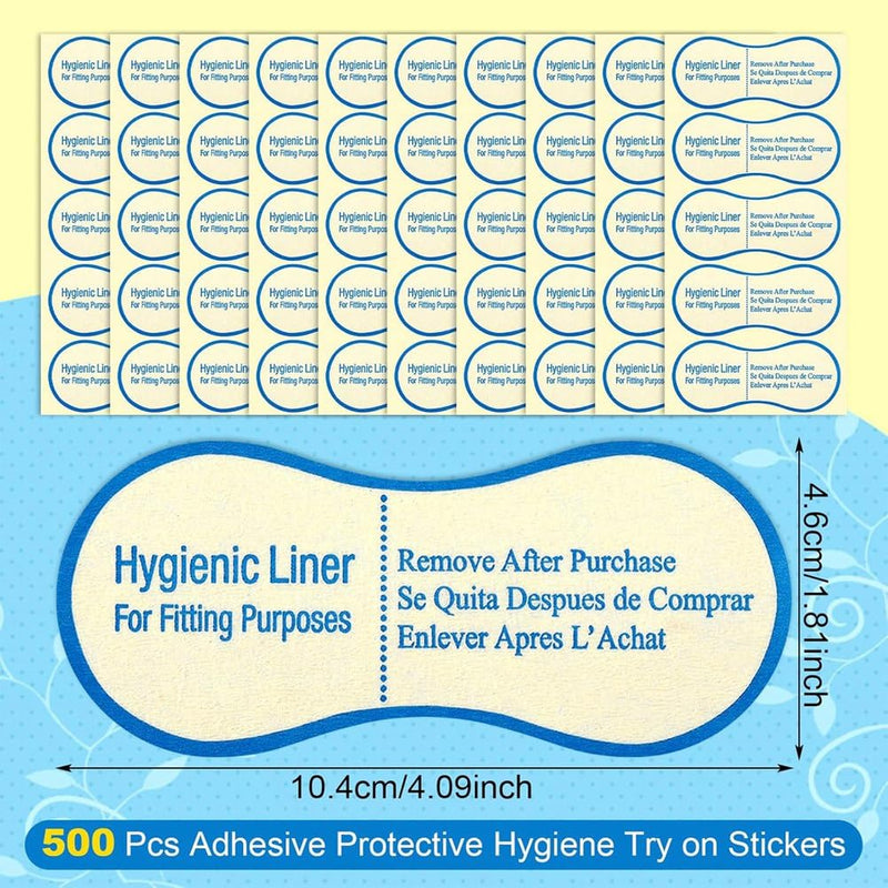 500 Pcs Adhesive Protective Hygiene Try on Stickers Hygienic Liner Bulk for Swimwear -Underwear