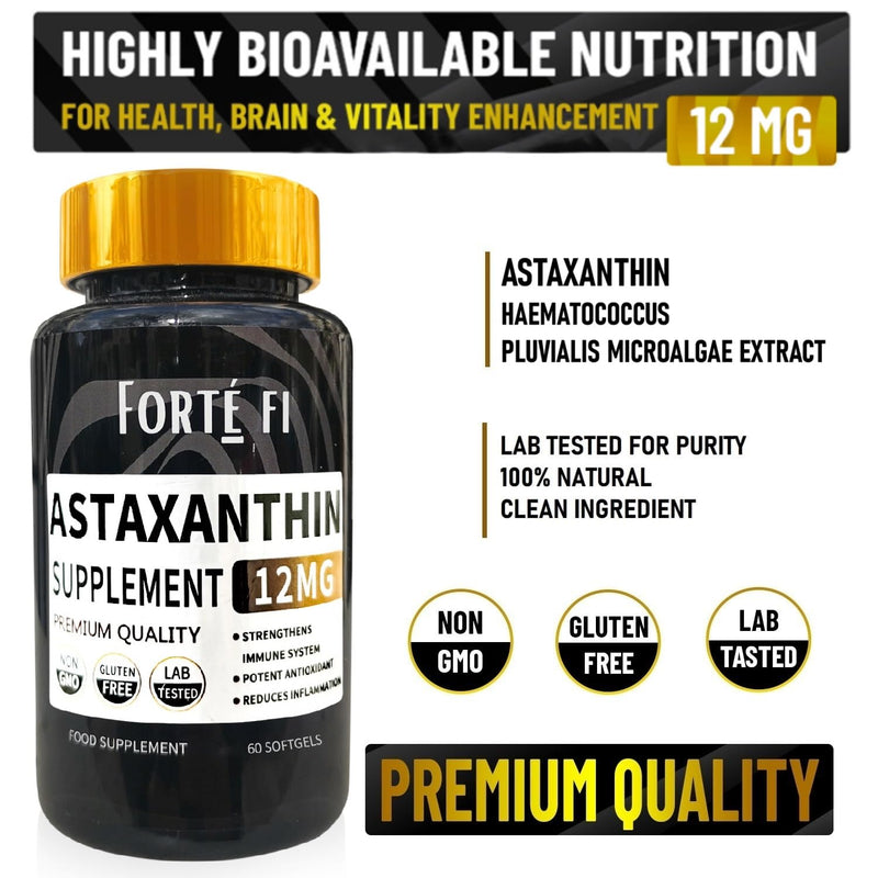 Astaxanthin – High Strength Astaxanthin Antioxidant Supplements for Skin, Eye & Heart Health– 60 Softgels