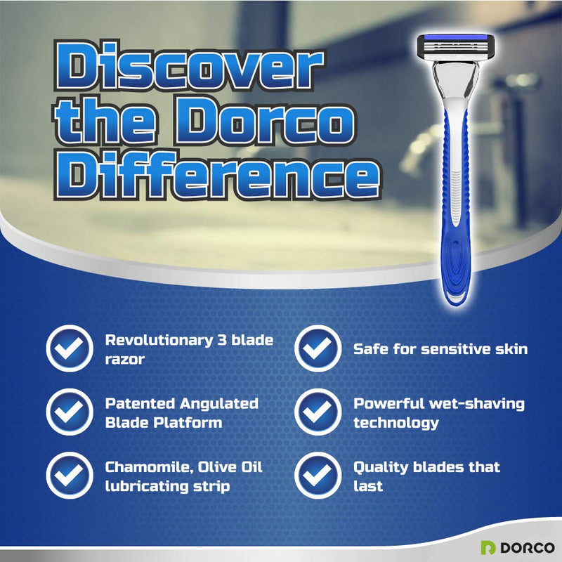 [Australia] - Dorco Pace 3 - Three Razor Blade Shaving System- Value Pack (10 Cartridges + 1 Handle) 11 Piece Set 