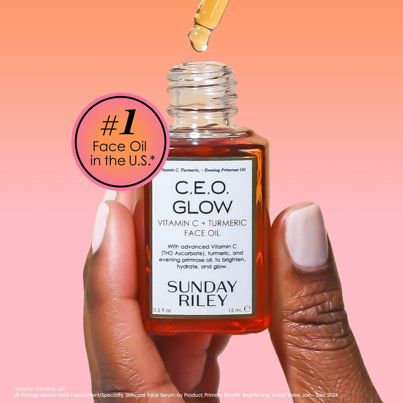 Sunday Riley C.E.O. Glow Vitamin C & Turmeric Face Oil 0.5 Fl Oz (Pack of 1)