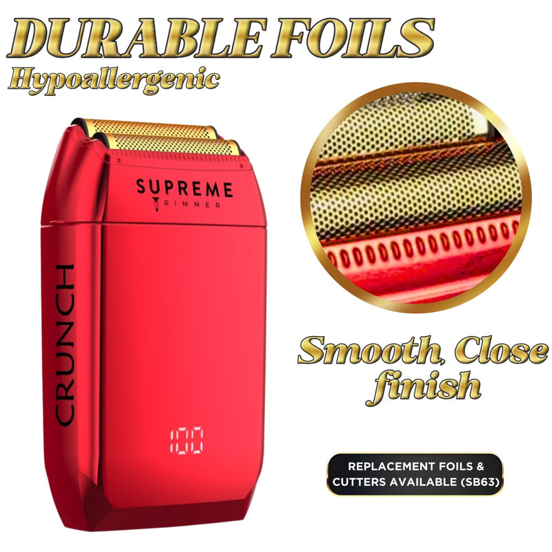 [Australia] - Supreme Trimmer Replacement Foil & Cutter SB63 | Hypoallergenic Foil for Crunch STF602 | Red Red Foil & Cutters 