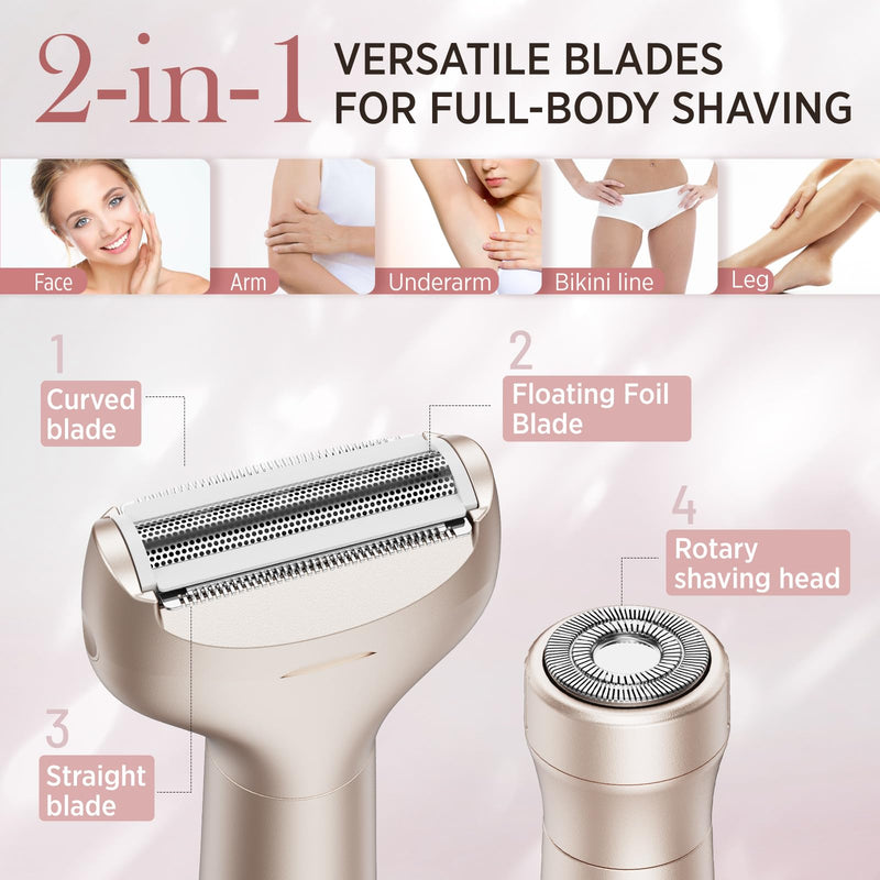[Australia] - Electric Foil Razor Rechargeable for Women: Hair Removal for Women Face Legs Underarms Bikini Use 