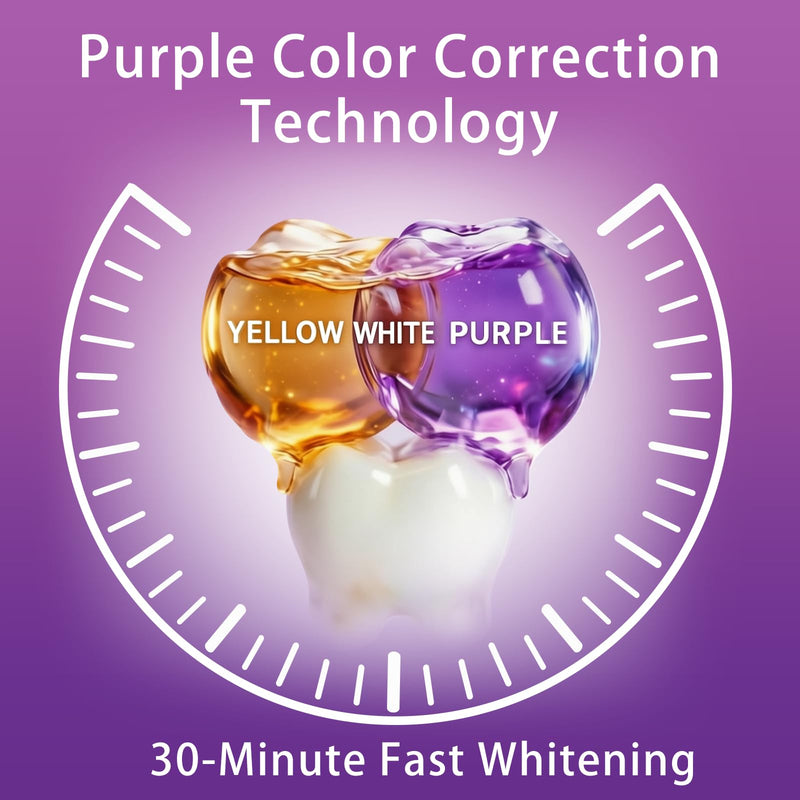 Purple Teeth Whitening Strips 14 Treatments, Whitening Strips for Sensitive Teeth and Enamel Safe, Teeth Whitening Effectively Remove Stains (28 Strips)
