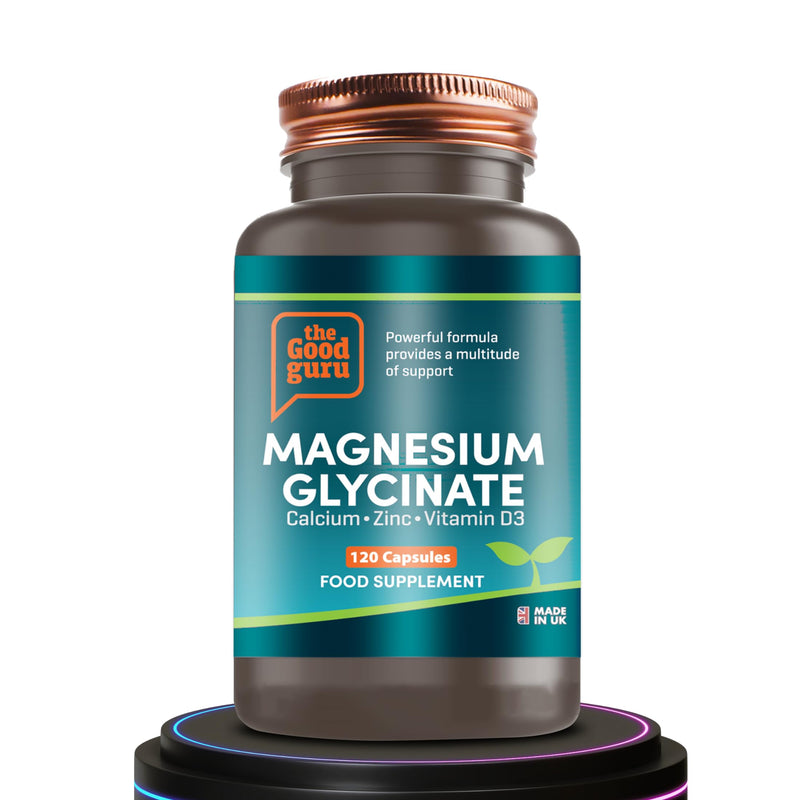 Magnesium Glycinate 300mg Capsules – 9-in-1 Magnesium Supplement with Zinc, Calcium, Copper, Boron Glycinate D3, K2 | Bone & Muscle Support Magnesium Glycinate Capsule - 120 Capsules - The Good Guru