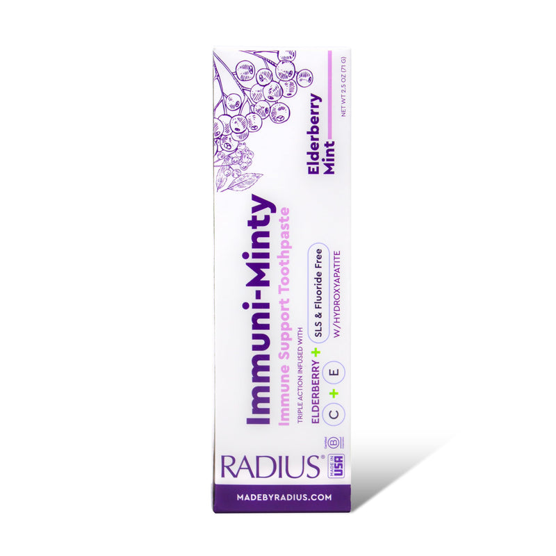 RADIUS ImmuniMinty Immune Support Toothpaste 2.5 Oz - Elderberry Mint - Pack of 3 2.5 Ounce (Pack of 3)