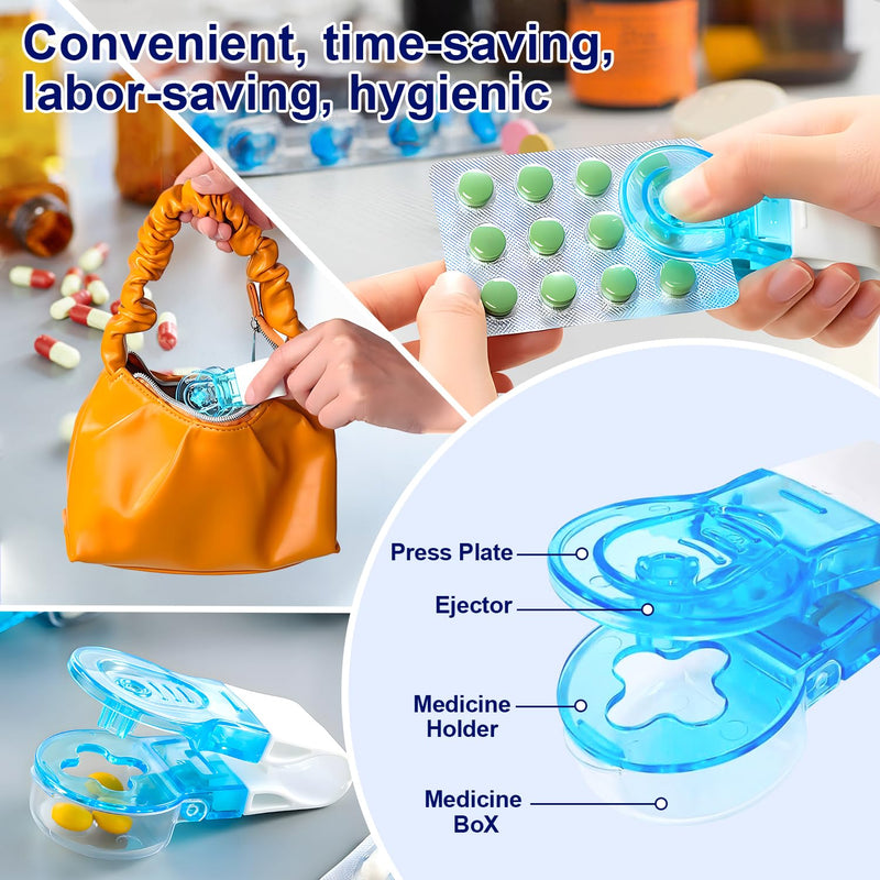 Weekly 7 Day Pill Organizer, Light Protected Sealed Moisture Resistant，Pill Taker, DKYEUD Travel Daily Pill Box, Cute Pill Case for Vitamins, Medicines, Supplements, Fish Oil, Black and White