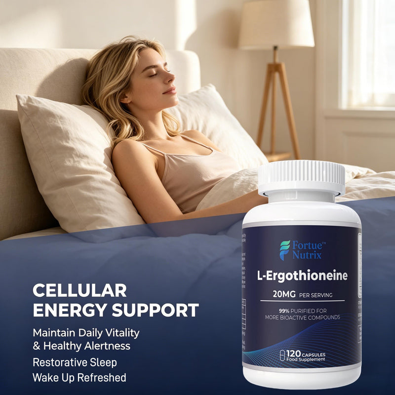 L-Ergothioneine Capsules 20mg per Serving, 99.9% High Purity Ergothioneine Supplement - Antioxidant for Liver Detox & Immune Health, Supports Healthy Aging & Cellular Energy, Vegan, 120 Capsules