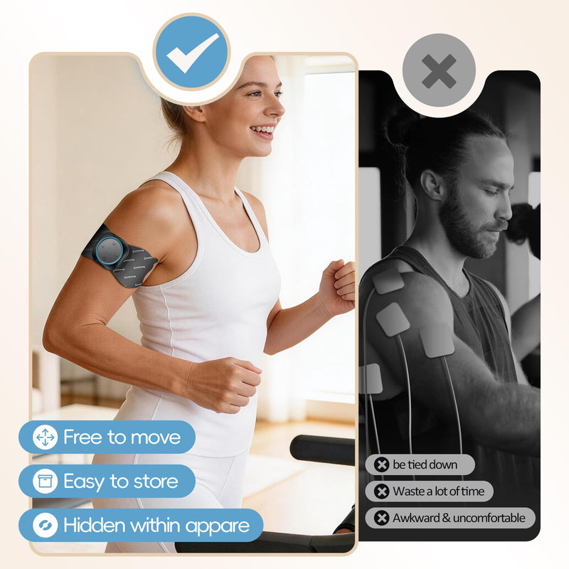 Comfytemp Wireless TENS Unit Muscle Stimulator for Pain Relief with Remote | Portable Rechargeable TENS Machine 2 Sets, 30 Modes, for Back/Neck/Shoulder/Sciatica/Limbs, Gift for Women Men, Carry Case Blue