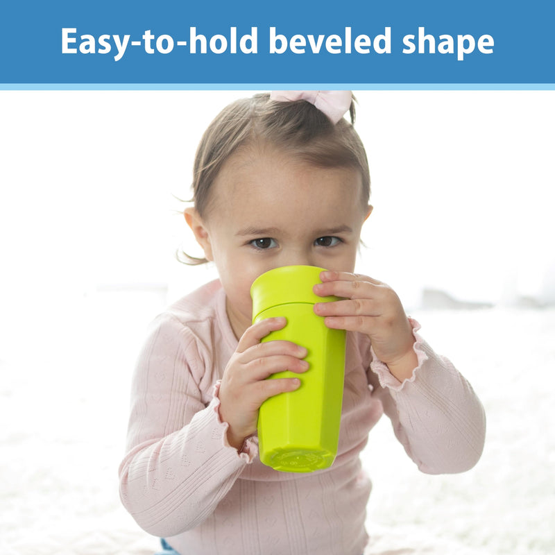 [Australia] - Dr. Brown's Milestones Cheers 360 Spoutless Transition Cup, Travel Friendly and Leak Free Sippy for Babies and Toddlers, Green and Pink, BPA-Free, 10 oz/300 mL, 9m+ 10 Ounces 