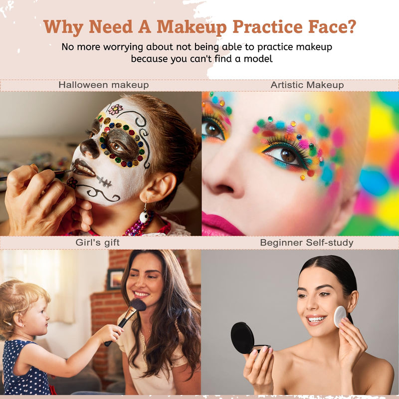 [Australia] - Makeup Mannequin Face - Silicone Head with Makeup Kit, Brushes & Bag for Practicing Skills or Gifts Black 