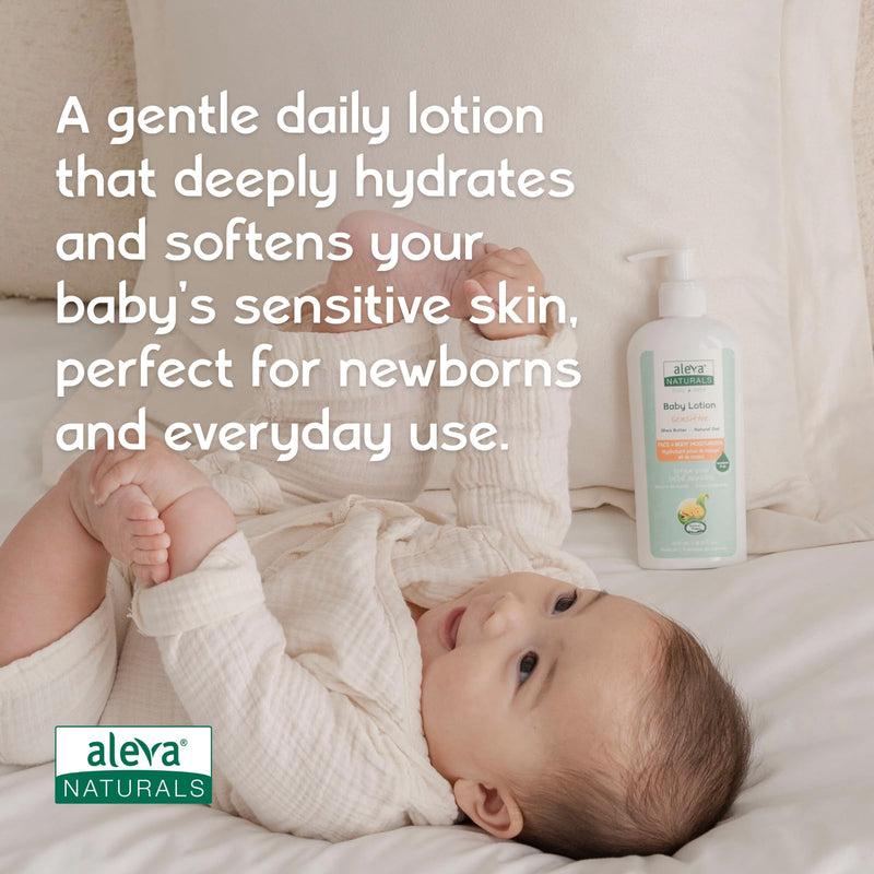 Aleva Naturals Daily Soothing Moisturizer | For Sensitive Dry Skin | Face and Body Lotion | Made with Natural and Organic Ingredients | for Babies and Toddlers - 8 fl. oz / 240ml 8 Fl Oz (Pack of 1)