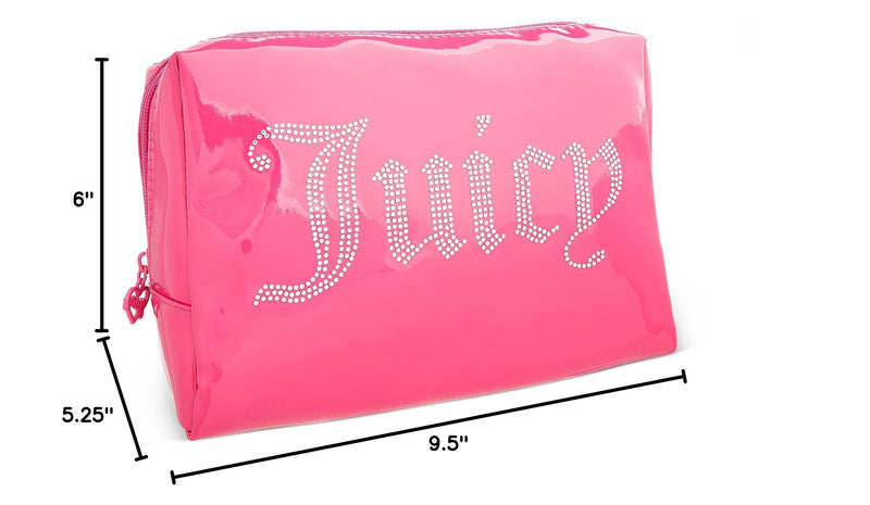 Juicy Couture Pink Rhinestones Makeup Bag Cosmetics Organizer Travel Essentials Set