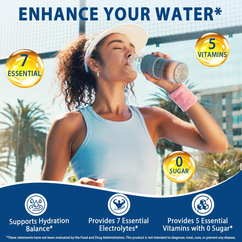 24 Pack Electrolyte Powder sachets, Electrolytes sachets Sugar Free Hydration Support with 6 Flavours, Liquid Daily IV Electrolyte Drink Mixes for Rehydration with Electrolytes