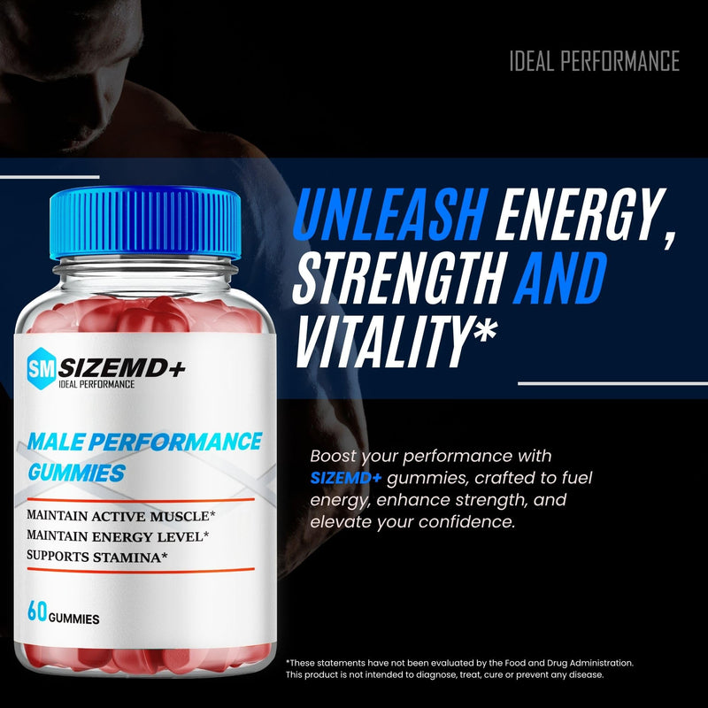 SizeMD+ Gummies, Official SizeMD + Gummies for Men - Maximum Strength Performance, All Natural Support Overall Health & Wellness, SizeMD Advanced Formula Support Gummy Reviews (1 Pack)